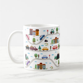 Taza De Café Patrón de Personalizado de coches de Cityscape Chi