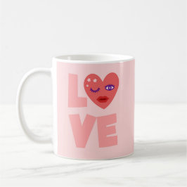 Taza De Café Patrón de Personalizado de color rosa del Corazón