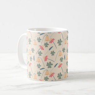 Taza De Café Patrón de Peteles en flor en color Pastel