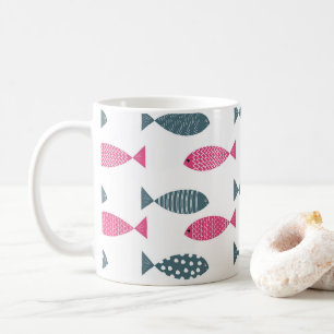 Taza De Café patrón de pez colorido