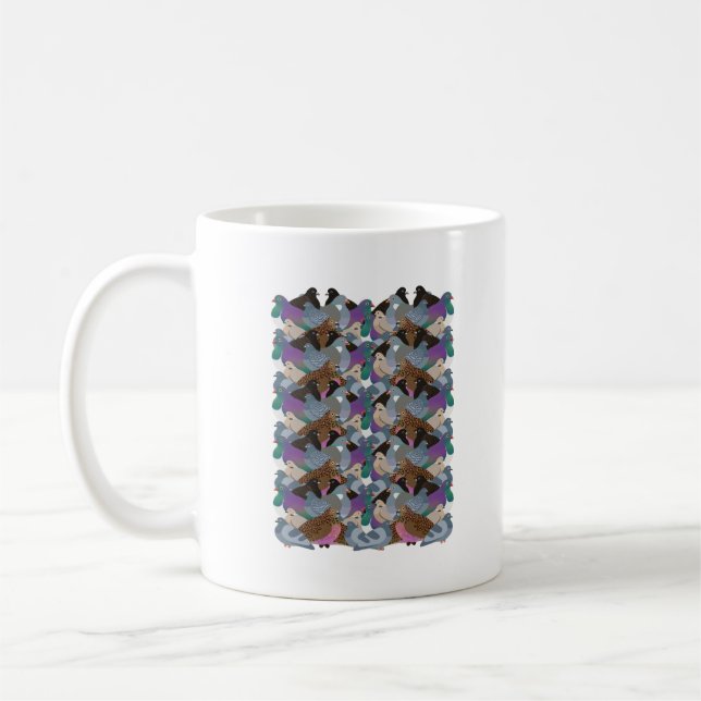 Taza De Café Patrón de pichón tropical (Izquierda)