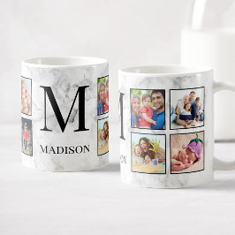 Taza De Café Patrón de Piedra de Mármol Blanco