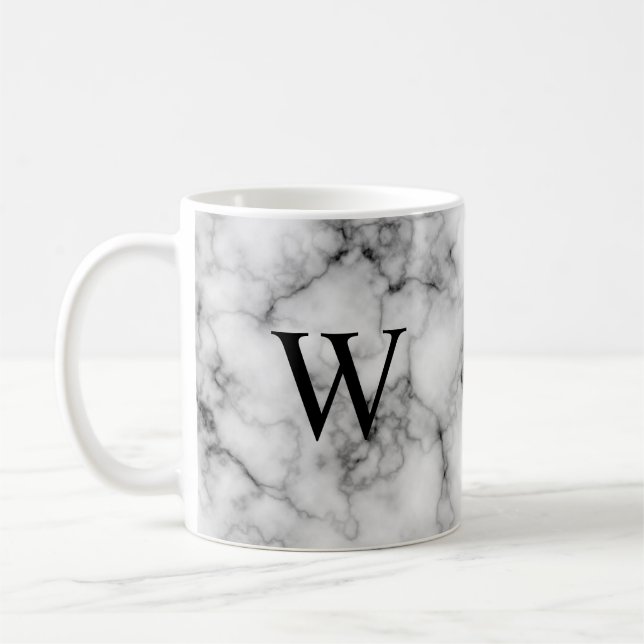 Taza De Café Patrón de Piedra Gem, Marble Gris/Gris (Izquierda)