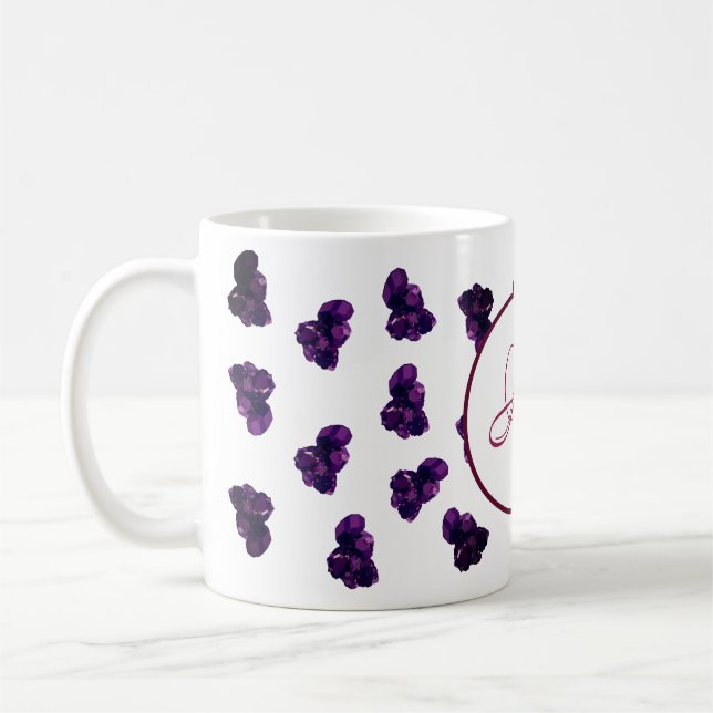 Taza De Café Patrón de piedras moradas Ametistas Clásico Mug (Izquierda)