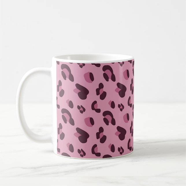 Taza De Café Patrón de piel de leopardo rosa (Izquierda)