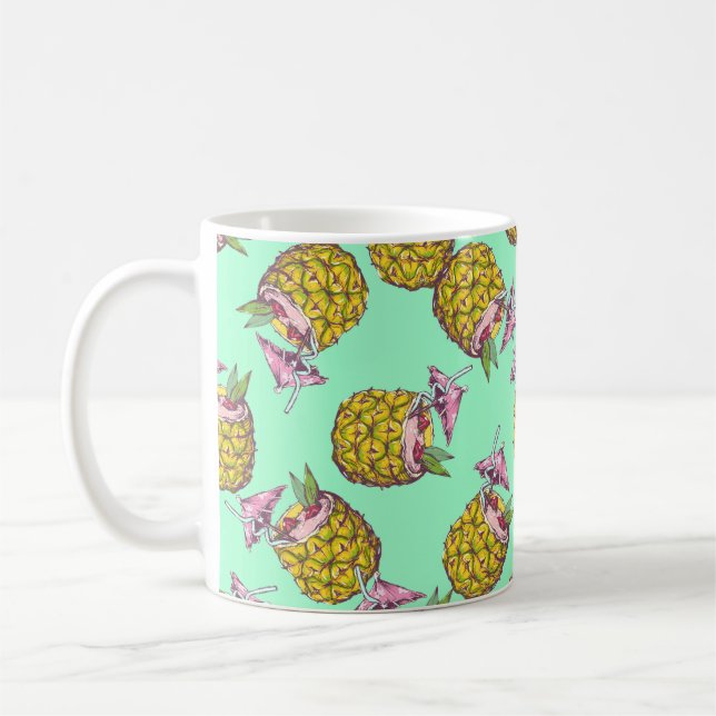Taza De Café Patrón de Piña Colada Tropical - Verano Refrescant (Izquierda)