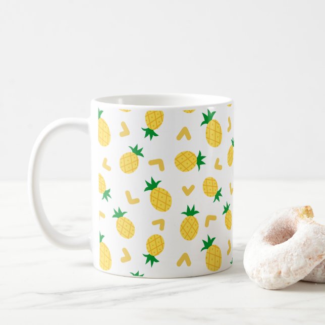 Taza De Café Patrón de piña curada y divertida (Con donut)