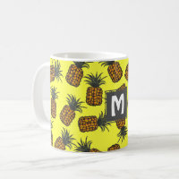 patrón de piña tropical pintado a mano con colores