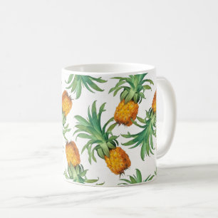 Taza De Café Patrón de piña verde Naranja amarillo