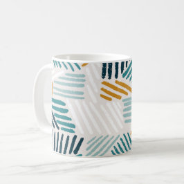 Taza De Café Patrón de pincel geométrico abstracto moderno