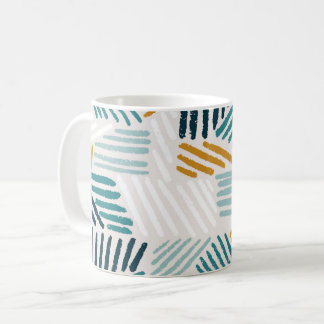 Taza De Café Patrón de pincel geométrico abstracto moderno