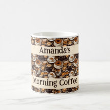 Patrón de pintura de aceite de capuchino personali