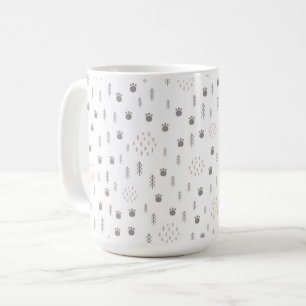 Taza De Café Patrón de pista de animales de Woodland