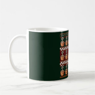 Taza De Café Patrón de Pixel Art de Chocolate Caliente de Navid