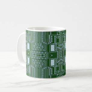 Taza De Café Patrón de placa de circuito de la computadora Geek
