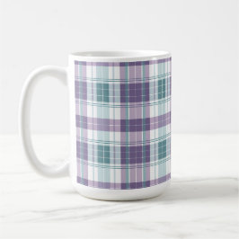 TAZA DE CAFÉ PATRON DE PLAID DE PASCUA DE RESURRECCIÓN PURPURA 