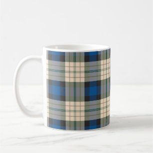 Taza De Café Patrón de plaids de Tartán - beige azul tradiciona