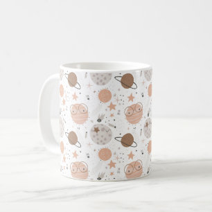 Taza De Café Patrón de planetas de Doodle Cuto