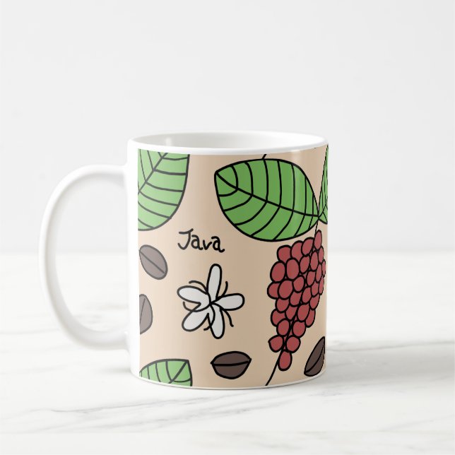 Taza De Café Patrón de planta Java (Izquierda)