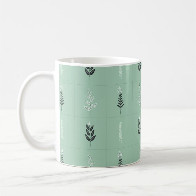 Taza De Café patrón de plantas de jardín (Izquierda)