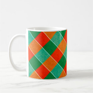 Taza De Café Patrón de plasto de tartán rojo y verde