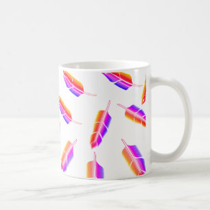 Taza De Café Patrón de plumas de arco iris