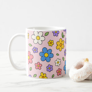 Taza De Café Patrón de poder floral