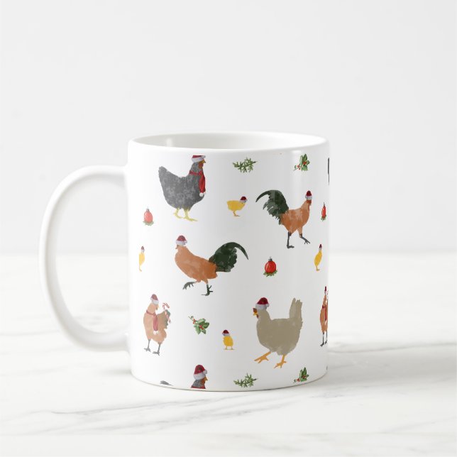 Taza De Café Patrón de pollo de los navidades (Izquierda)