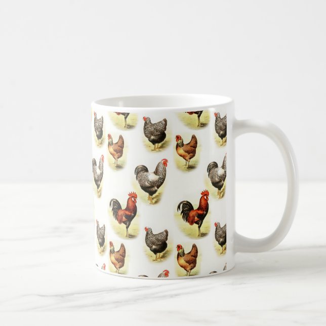 Taza De Café Patrón de pollo del país (Derecha)
