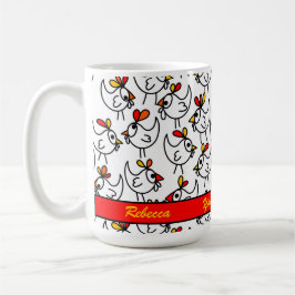 Taza De Café Patrón de pollo Personalizado divertida personaliz