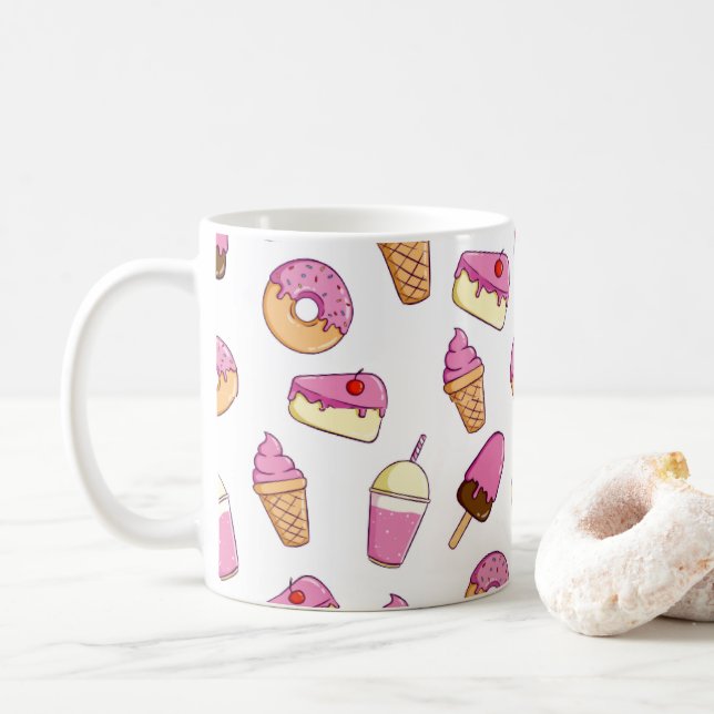Taza De Café Patrón de postre dulce (Con donut)
