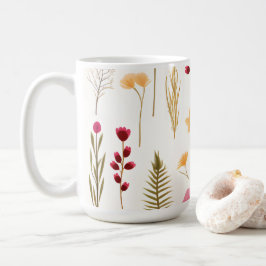Taza De Café Patrón de pradera de flores silvestres botánicas