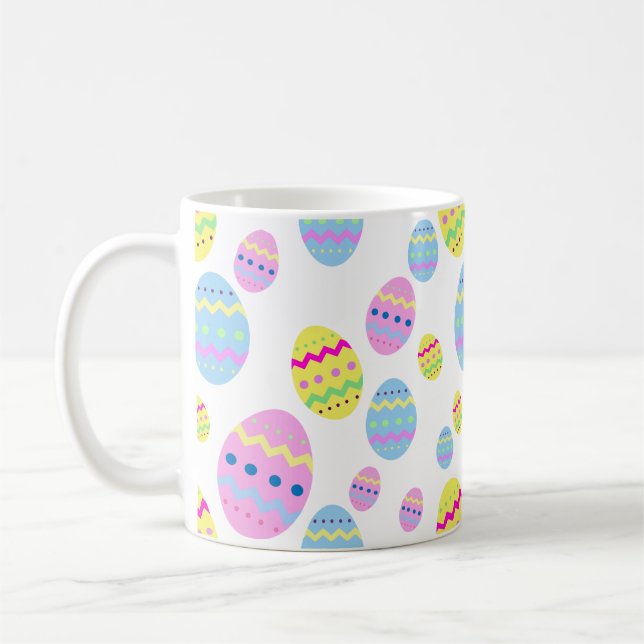 Taza De Café Patrón de primavera de huevos de Pascua Pastel (Izquierda)