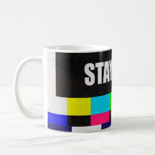 Taza De Café patrón de prueba de televisión retro con mensaje d