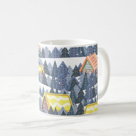 Taza De Café Patrón de pueblo de Navidades Snowley