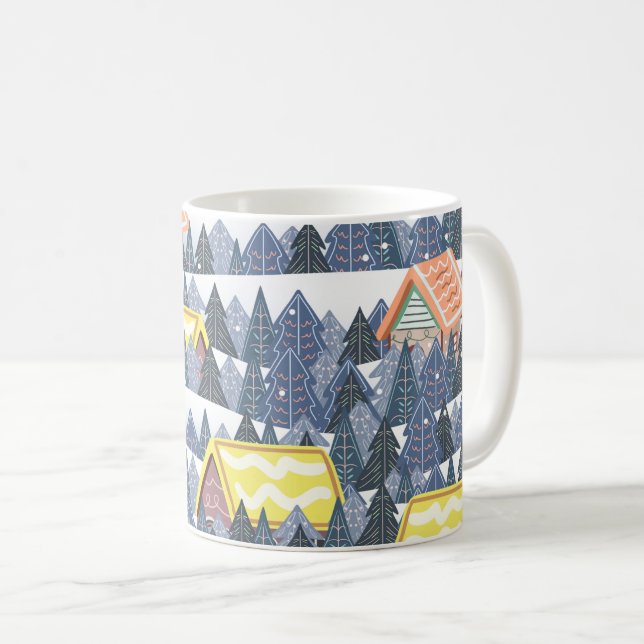 Taza De Café Patrón de pueblo de Navidades Snowley (Anverso derecho)