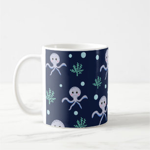 Taza De Café Patrón de pulpo bajo el mar