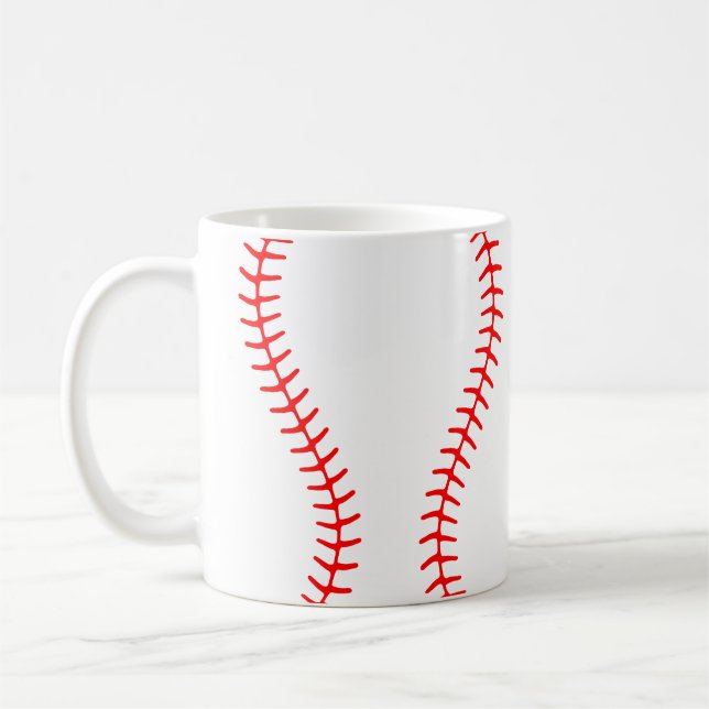 Taza De Café Patrón de puntas de béisbol (Izquierda)