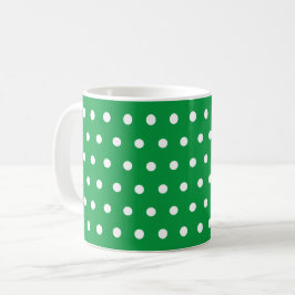 Taza De Café Patrón de punto de polka verde Kelly
