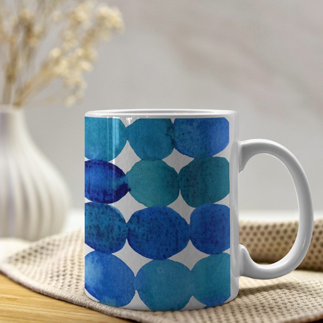 Taza De Café Patrón de puntos - azul y verde (Subido por el creador)