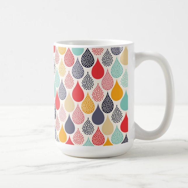 Taza De Café Patrón de puntos de arte pop Raindrop (Derecha)