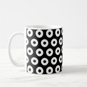 Taza De Café Patrón de puntos de polka blanco/negro