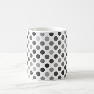Taza De Café Patrón de puntos de polka monocromo (puntos blanco