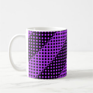 Taza De Café Patrón de puntos negros y morados