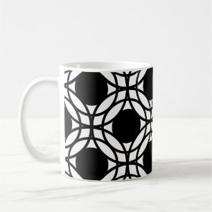 Taza De Café Patrón de puntos y círculos negros y blancos