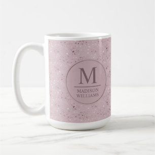 Taza De Café Patrón de purpurina dorada rosa pastel suave perso