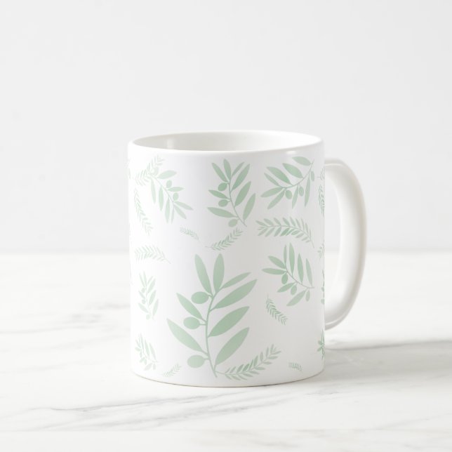 Taza De Café Patrón de rama de olivo natural (Anverso derecho)