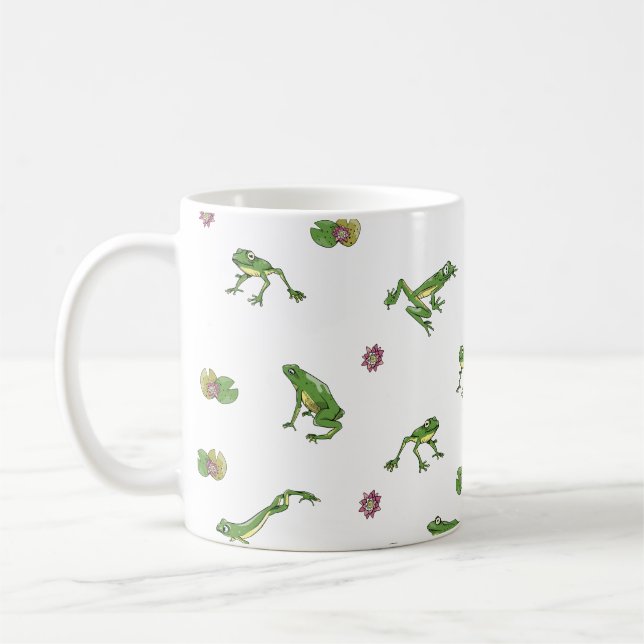 Taza De Café Patrón de rana verde (Izquierda)