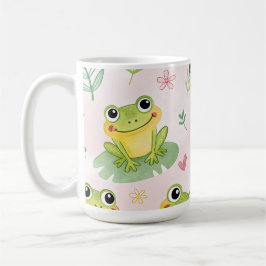 Taza De Café Patrón de ranas lindas