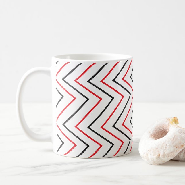Taza De Café Patrón de raya vertical de Chevron (Con donut)